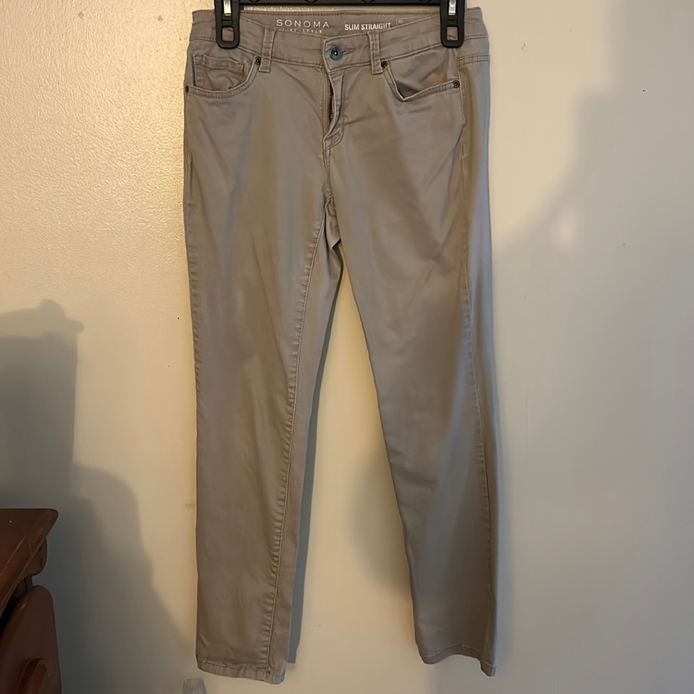Sonoma Slim Straight Khaki Pants